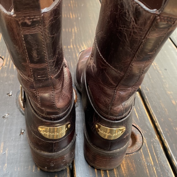 Michael Kors Ankle Boots with Goldtone Hardware and Lug Sole - Picture 9 of 12